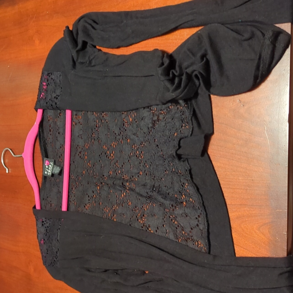 Eye Candy Juniors Black lace cardigan
